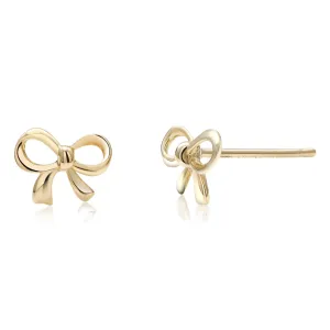 14 Karat Yellow Gold Graceful Bow Earrings