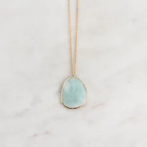 14k Gold Amazonite Slice Pendant