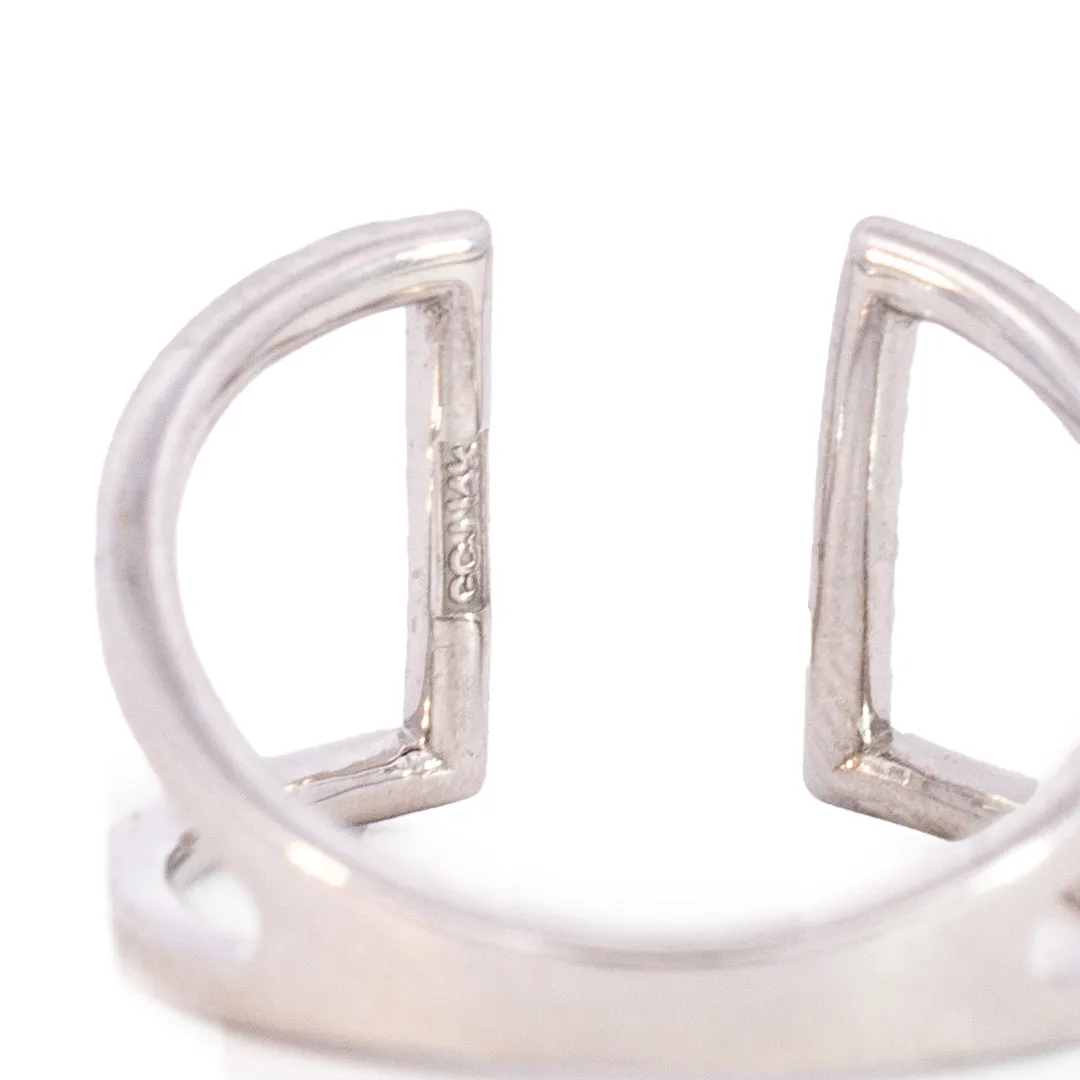 14K White Gold Open Split Shank Cocktail Ladies Ring