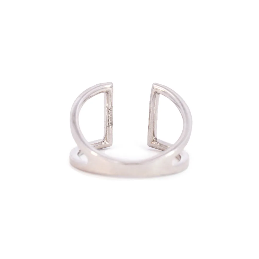 14K White Gold Open Split Shank Cocktail Ladies Ring