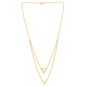 22k Two Layered Gold Chain With Triangle Shaped Design