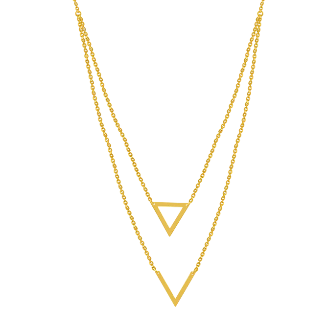 22k Two Layered Gold Chain With Triangle Shaped Design