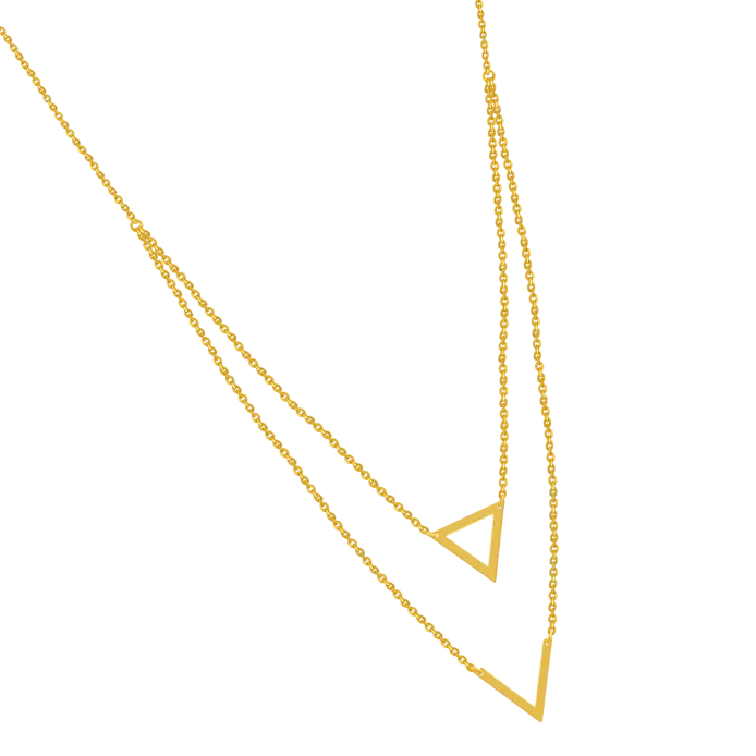 22k Two Layered Gold Chain With Triangle Shaped Design