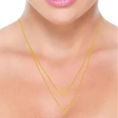 22k Two Layered Gold Chain With Triangle Shaped Design