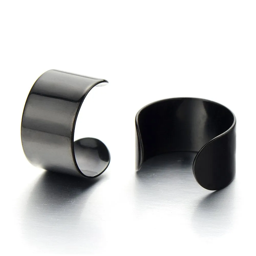 2pcs Stainless Steel Ear Cuff Ear Clip Non-Piercing Clip On Earrings for Men and Women