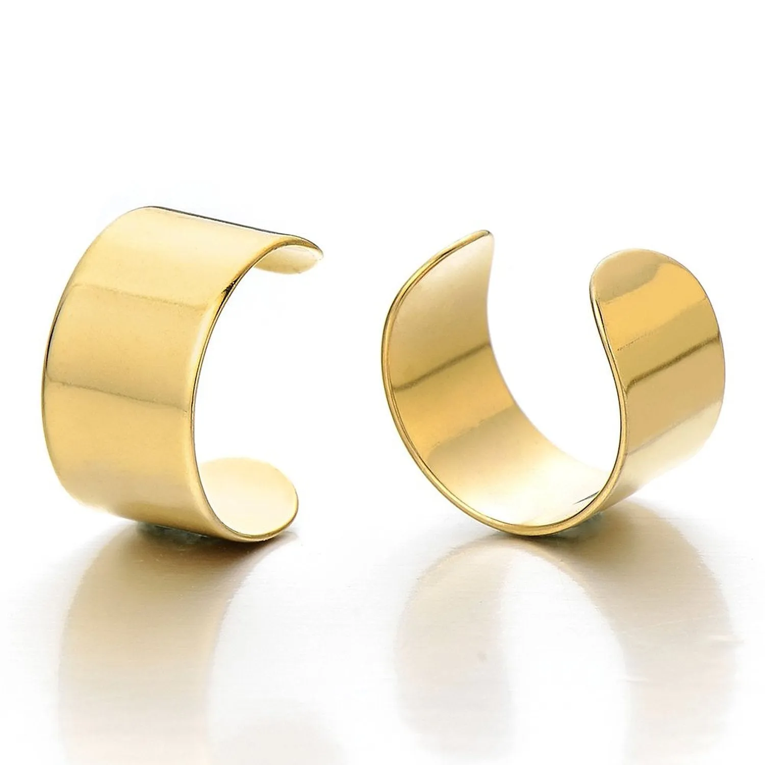 2pcs Stainless Steel Ear Cuff Ear Clip Non-Piercing Clip On Earrings for Men and Women