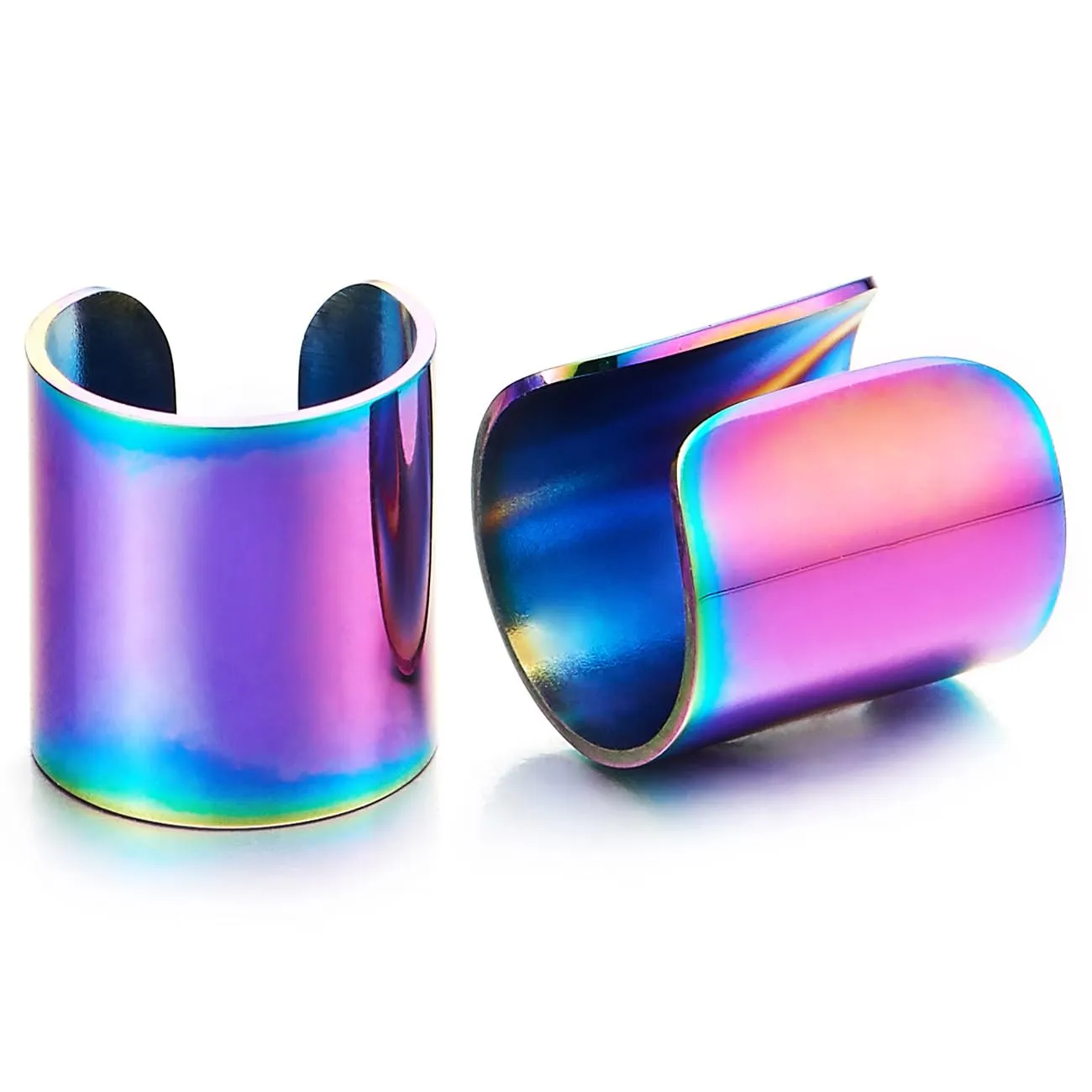 2pcs Stainless Steel Ear Cuff Ear Clip Non-Piercing Clip On Earrings for Men and Women