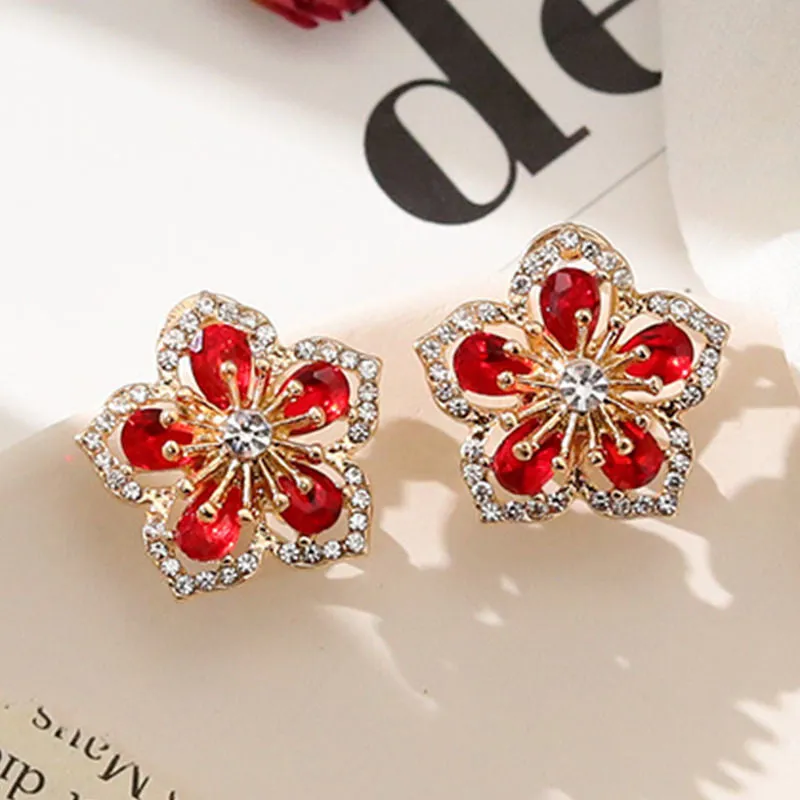 925 Silver Needle Temperament Sweet Earrings Small Delicate Flowers