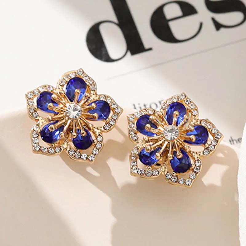 925 Silver Needle Temperament Sweet Earrings Small Delicate Flowers