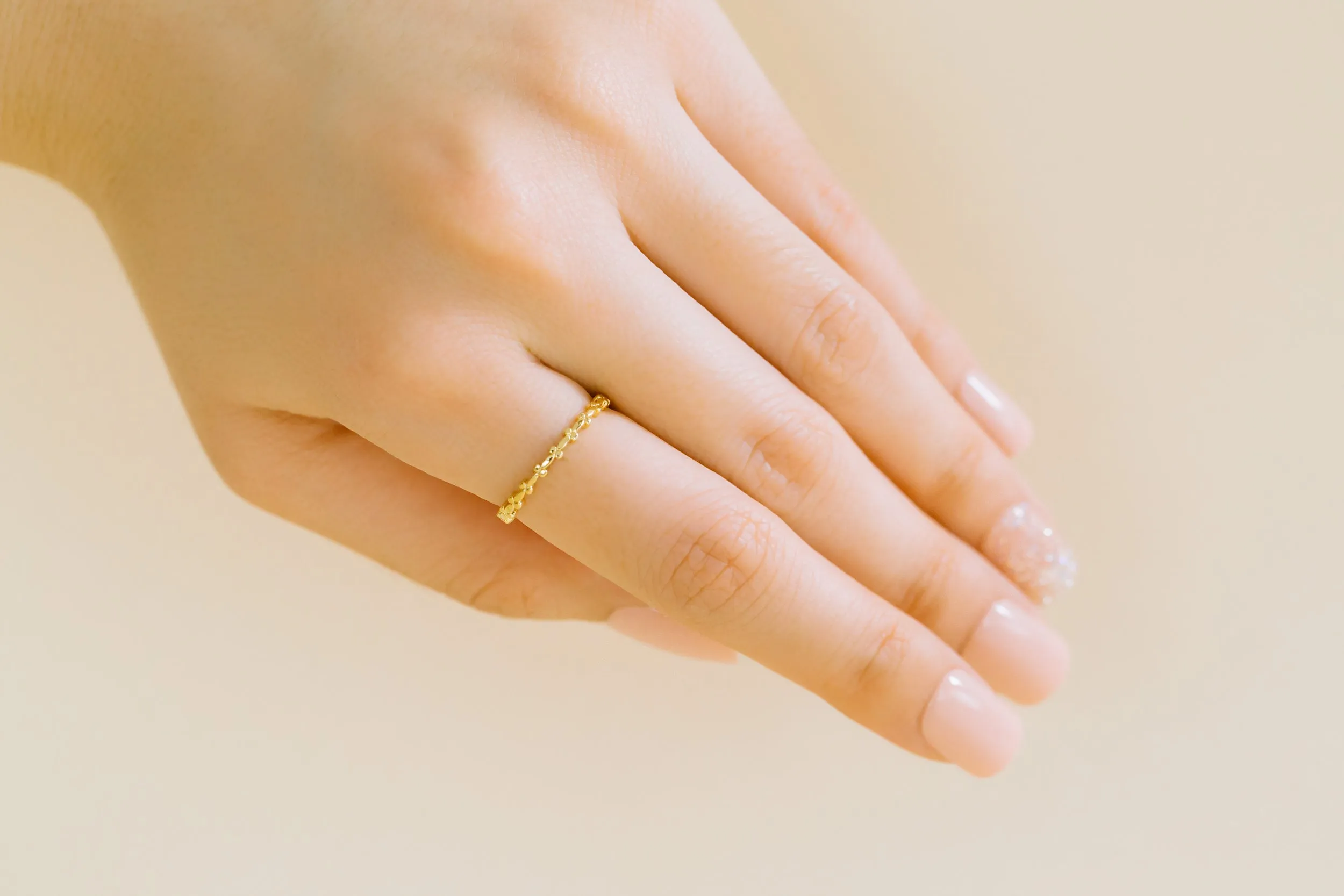 925 Sterling Silver Cross Triagnle Flower Leaf Leaves Ring