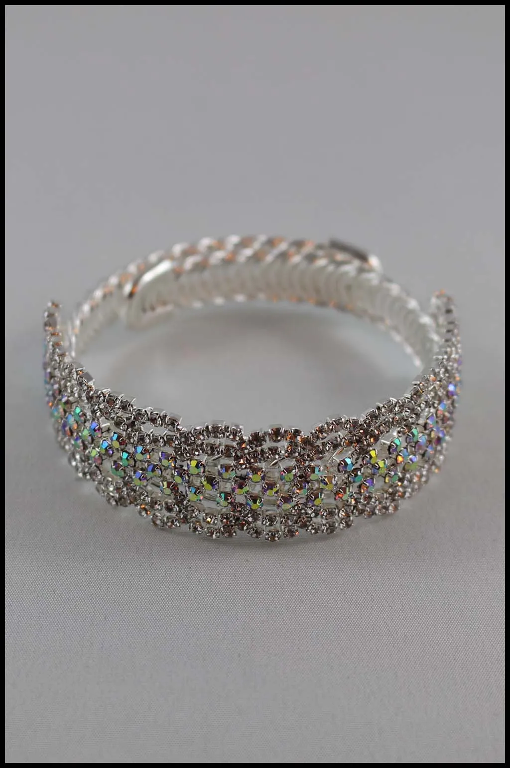 Adjustable Rhinestone Bangle Bracelet