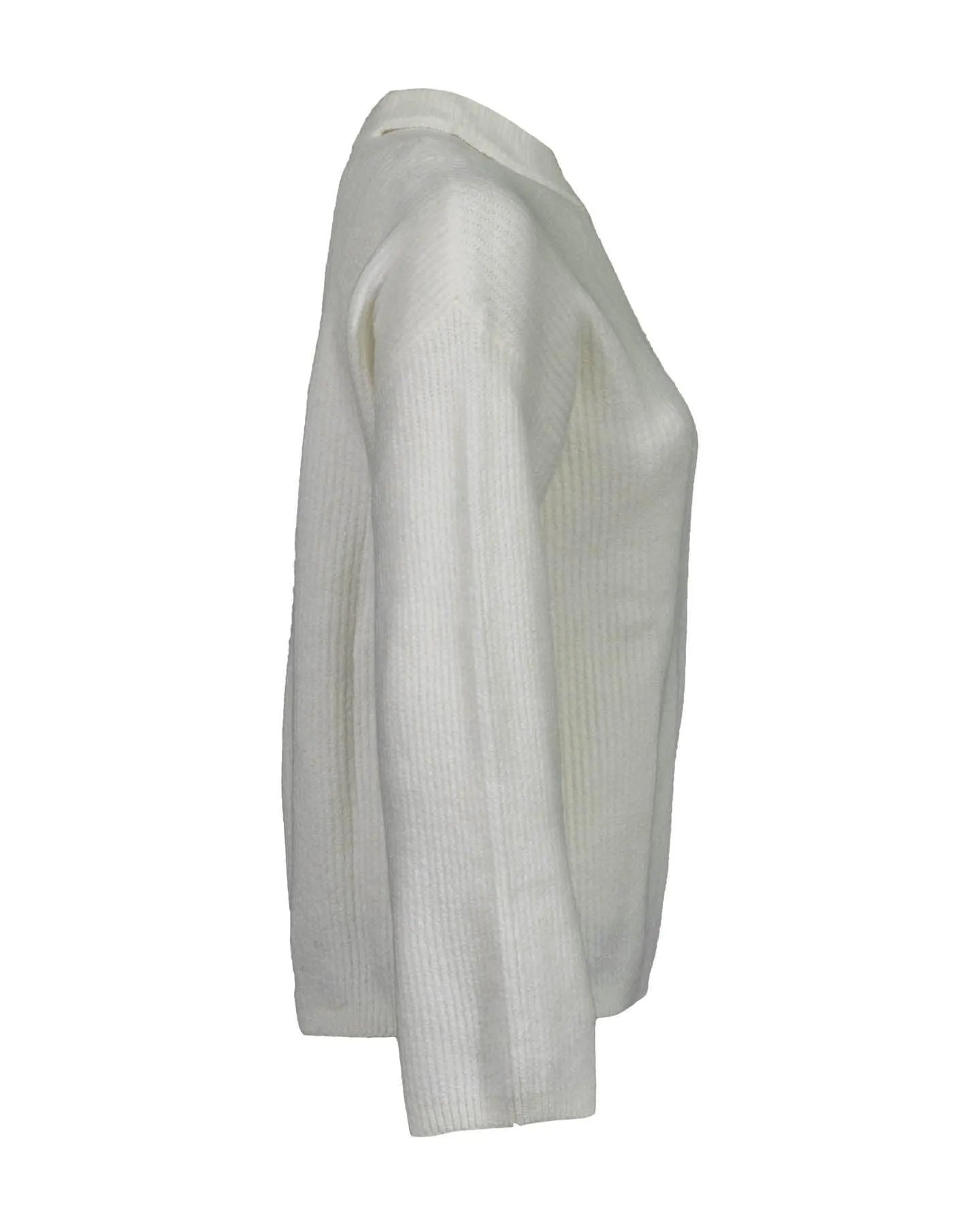 Alexi White Neck Slit Pullover