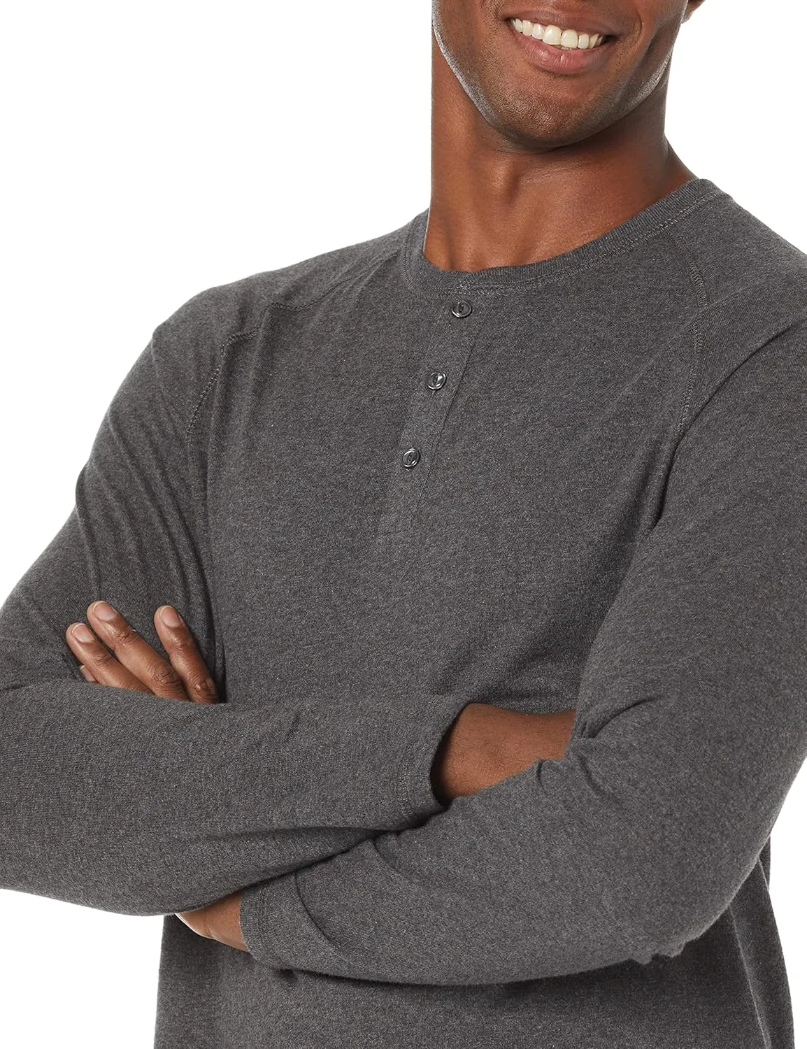 Amazon Essentials Long Sleeve Shirt for Men, Regular-Fit Henley, Available in Big & Tall