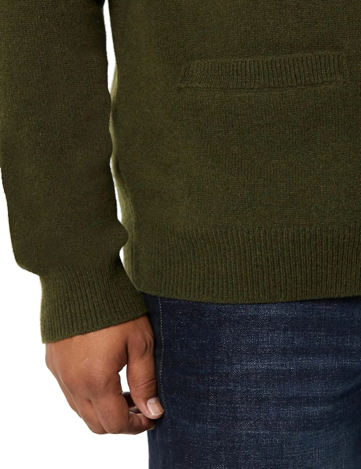 Amazon Essentials Men's Lambs Wool V-Neck Cardigan Sweater with Pockets (Previously Goodthreads)