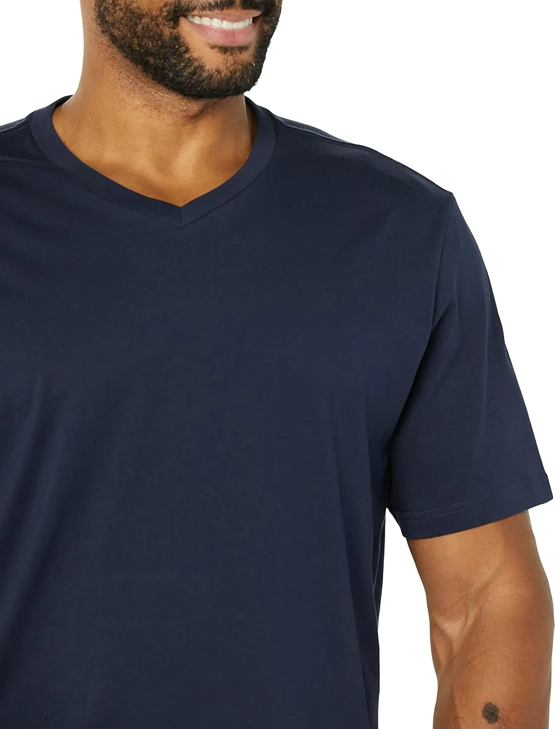 Amazon Essentials Men's T-Shirt Slim-Fit Short-Sleeve V-Neck, Pack of 2