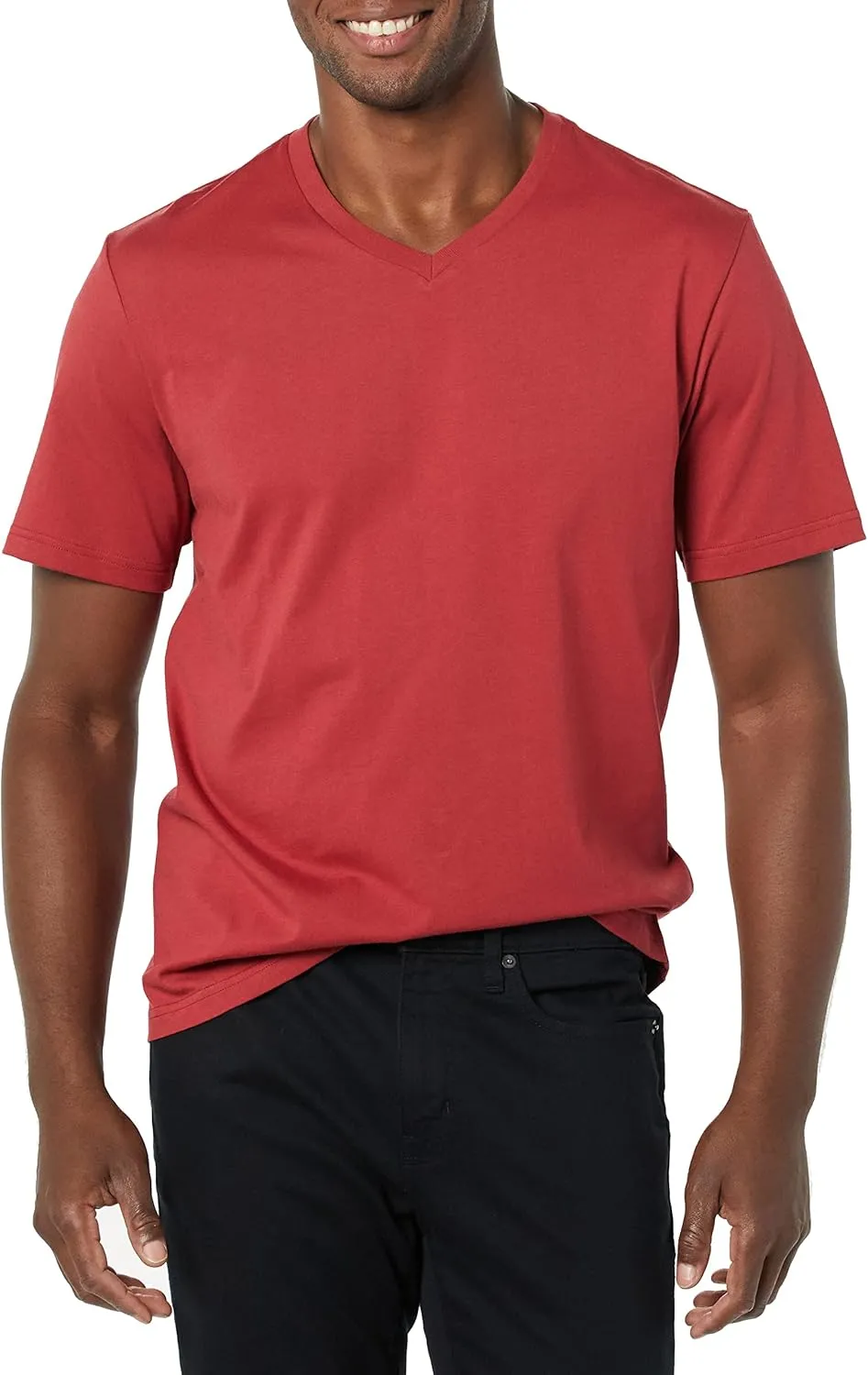 Amazon Essentials Men's T-Shirt Slim-Fit Short-Sleeve V-Neck, Pack of 2
