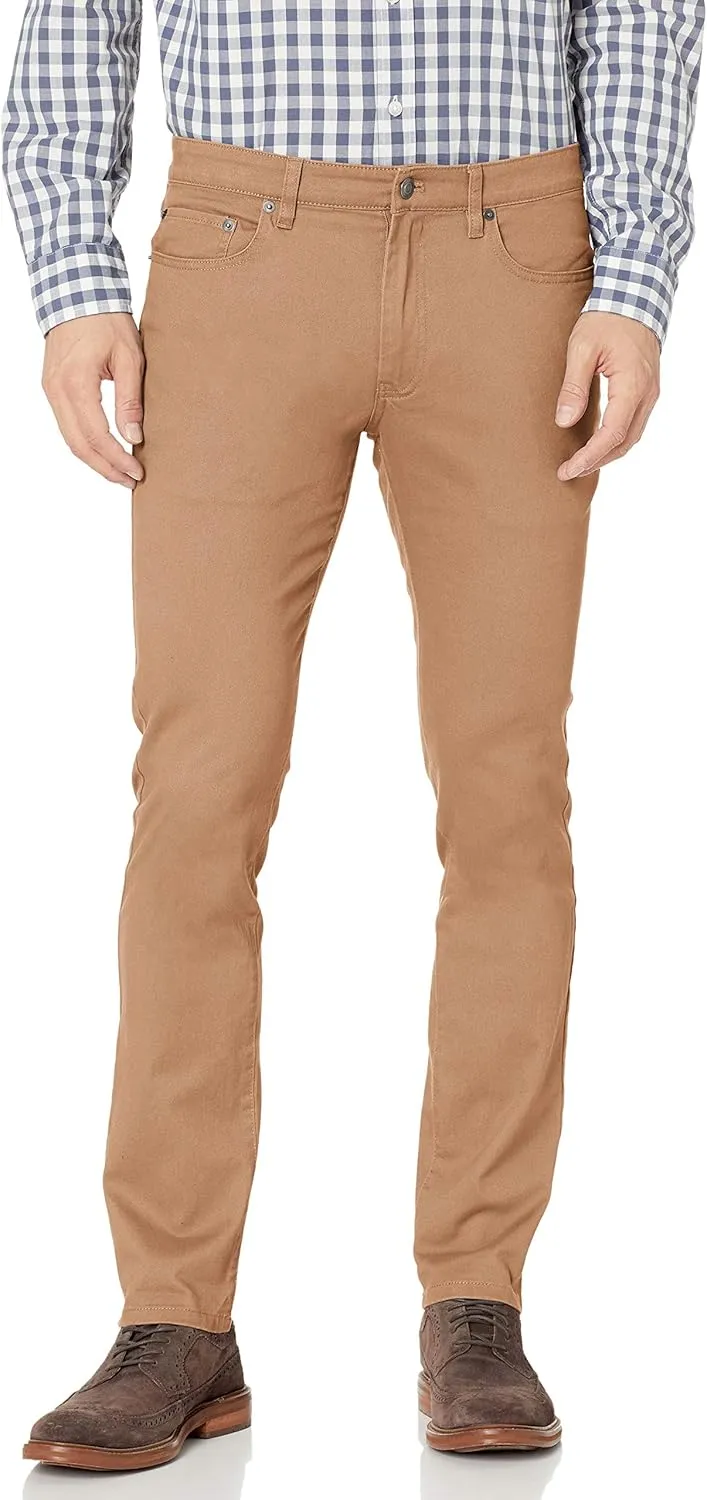 Amazon Essentials Slim Fit Khaki Pants for Men, 5-Pocket Stretch Twill