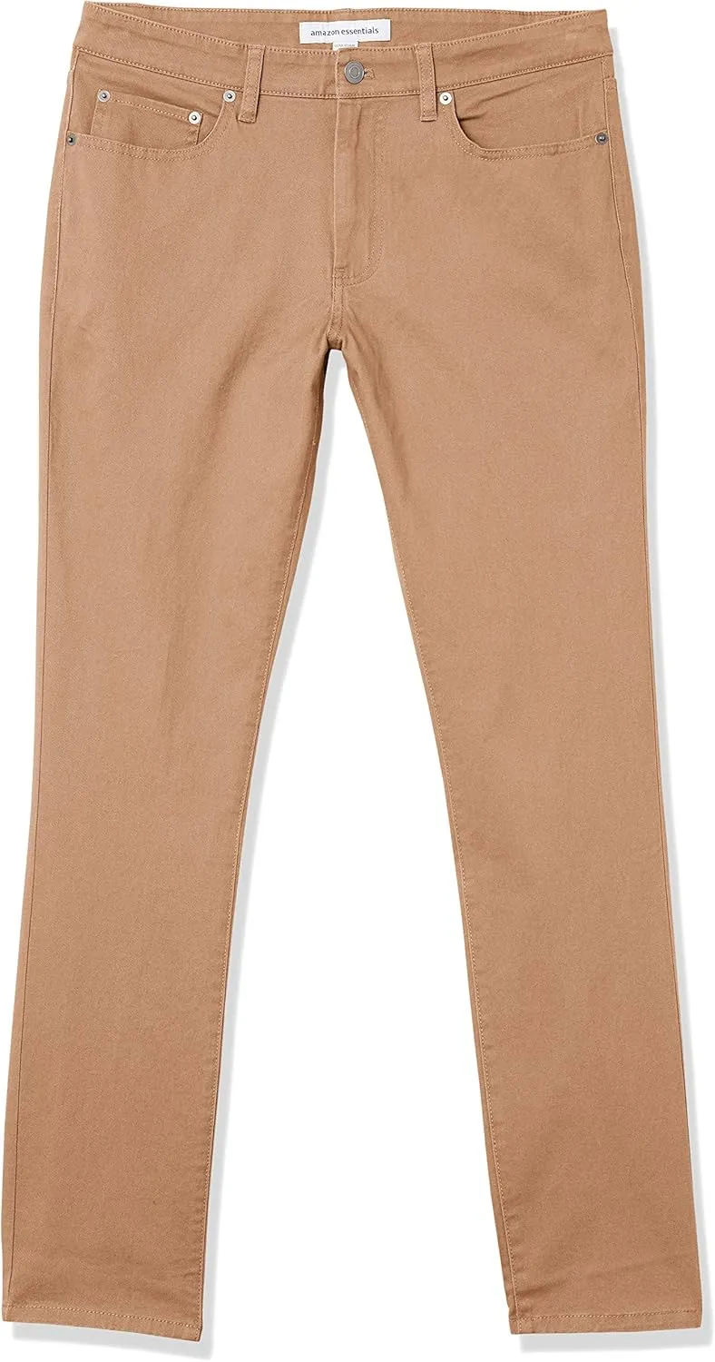 Amazon Essentials Slim Fit Khaki Pants for Men, 5-Pocket Stretch Twill
