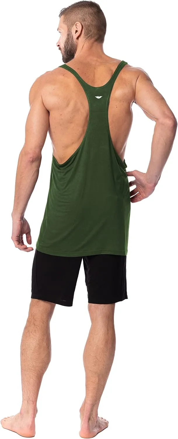 AMERICAN HEAVEN Men's 5 Pack Dry Fit Y-Back Muscle Tank | Stringer Workout Tank Tops