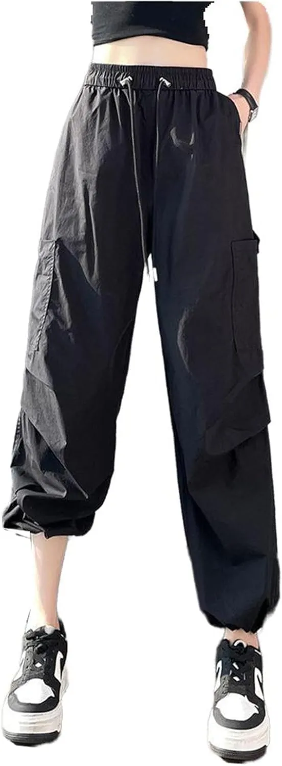 American Thin Work Pants for Women, Summer High-Waisted Casual Retro Harem Pants, Sports Pants.