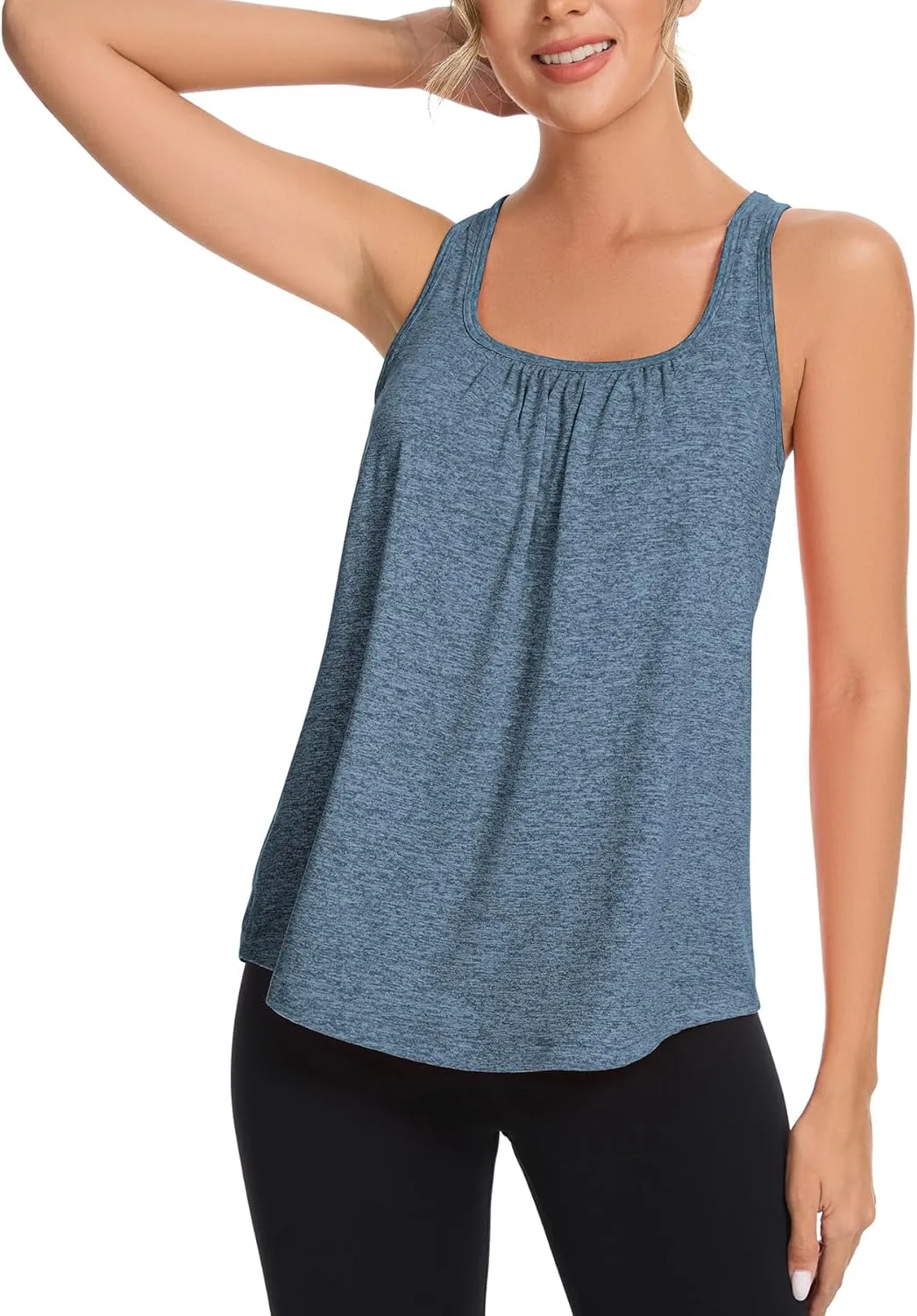 ANYFITTING Built in Bra Tank Tops for Women Workout Loose Fit Yoga Camisoles
