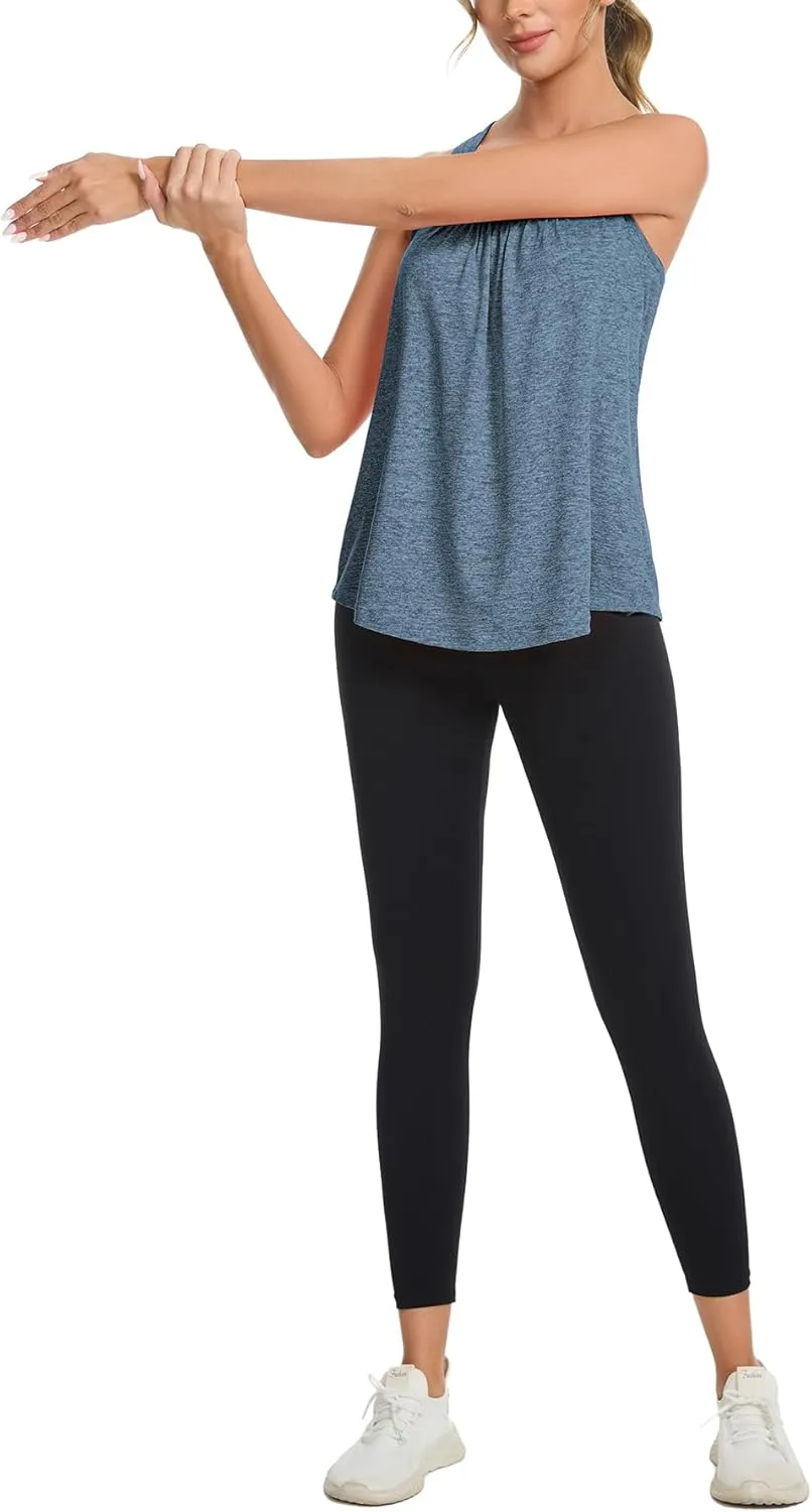 ANYFITTING Built in Bra Tank Tops for Women Workout Loose Fit Yoga Camisoles