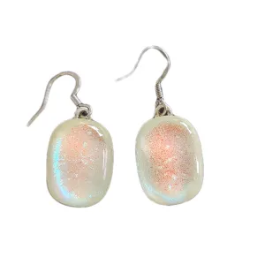 Artisan Glass drop earring White shimmer
