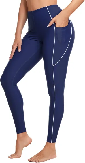 ATTRACO High Waisted Swim Pants - Women's Swim Leggings