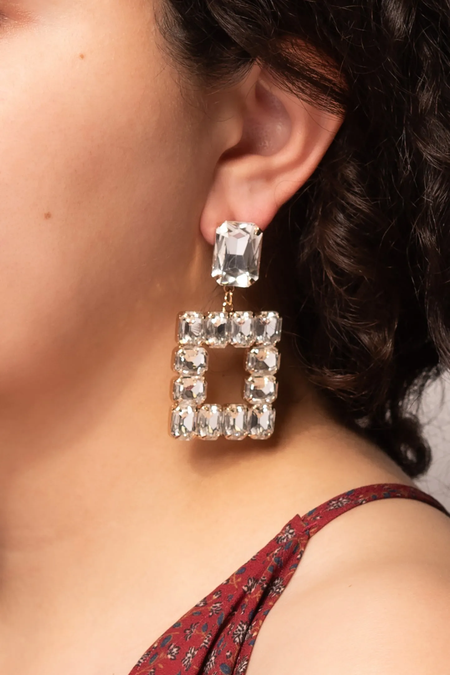 Audra Open Square Earrings