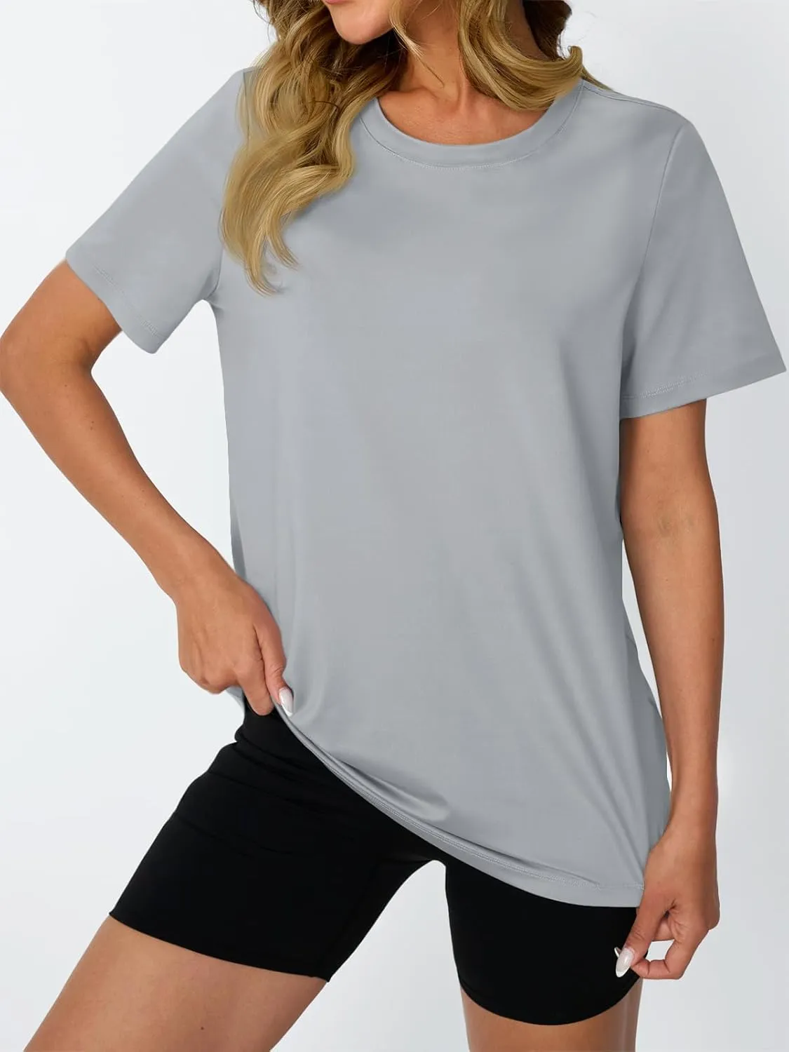 AUTOMET Women's Workout Tops Short Sleeve Gym Shirts Summer Athletic Yoga Tshirts Loose Fit Casual Clothes 2025