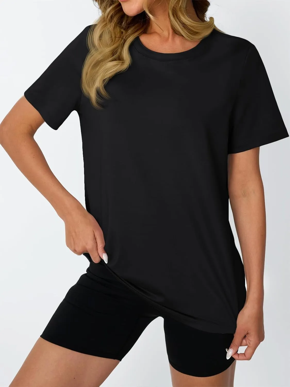 AUTOMET Women's Workout Tops Short Sleeve Gym Shirts Summer Athletic Yoga Tshirts Loose Fit Casual Clothes 2025