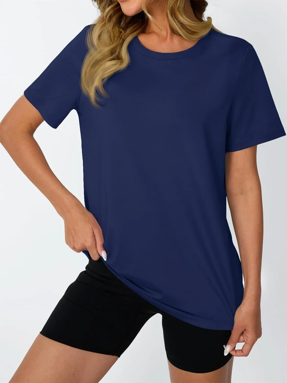 AUTOMET Women's Workout Tops Short Sleeve Gym Shirts Summer Athletic Yoga Tshirts Loose Fit Casual Clothes 2025