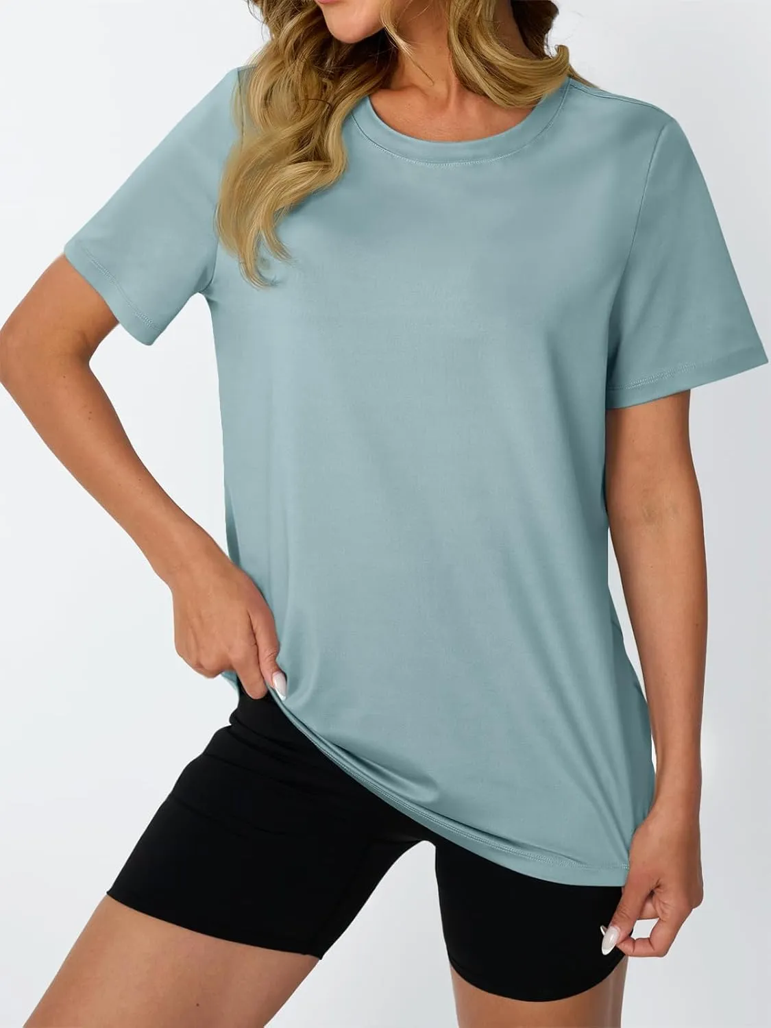 AUTOMET Women's Workout Tops Short Sleeve Gym Shirts Summer Athletic Yoga Tshirts Loose Fit Casual Clothes 2025