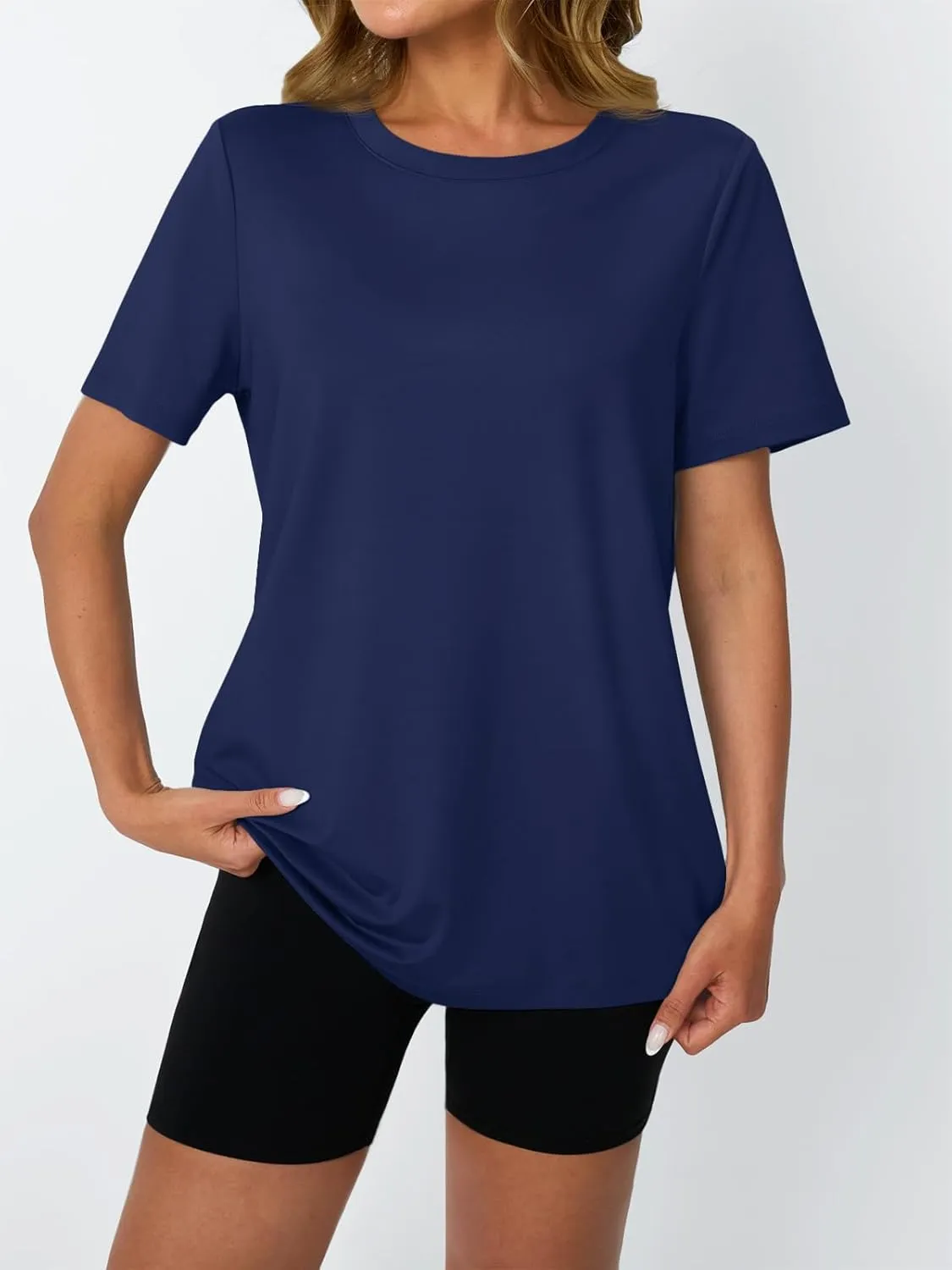 AUTOMET Women's Workout Tops Short Sleeve Gym Shirts Summer Athletic Yoga Tshirts Loose Fit Casual Clothes 2025