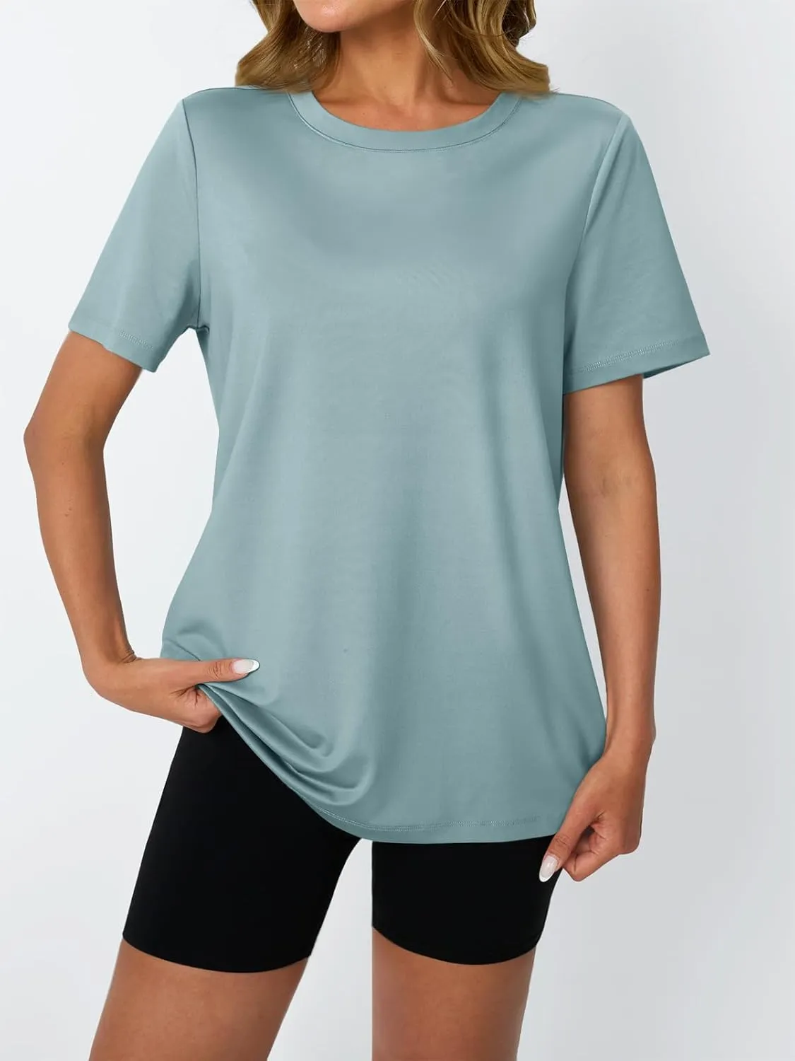 AUTOMET Women's Workout Tops Short Sleeve Gym Shirts Summer Athletic Yoga Tshirts Loose Fit Casual Clothes 2025
