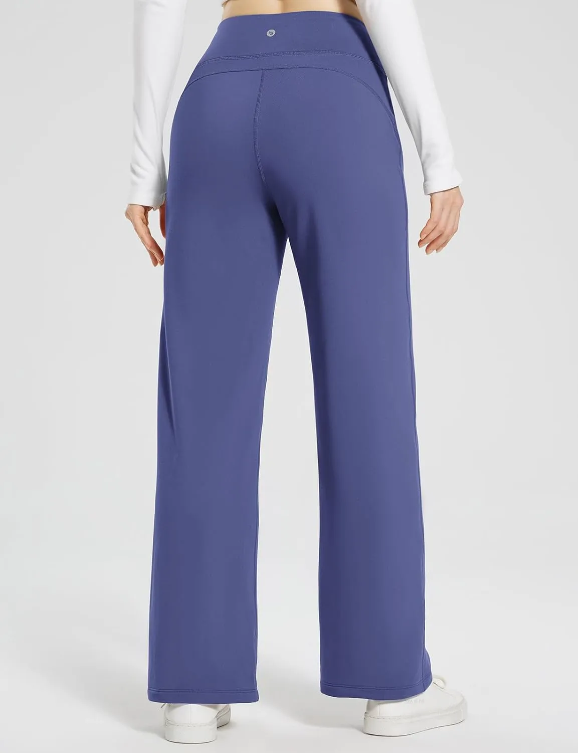 baleaf Womens Winter Pants Fleece Lined Wide Leg Sweatpants with Pockets Warm Yoga Lounge Drawstring