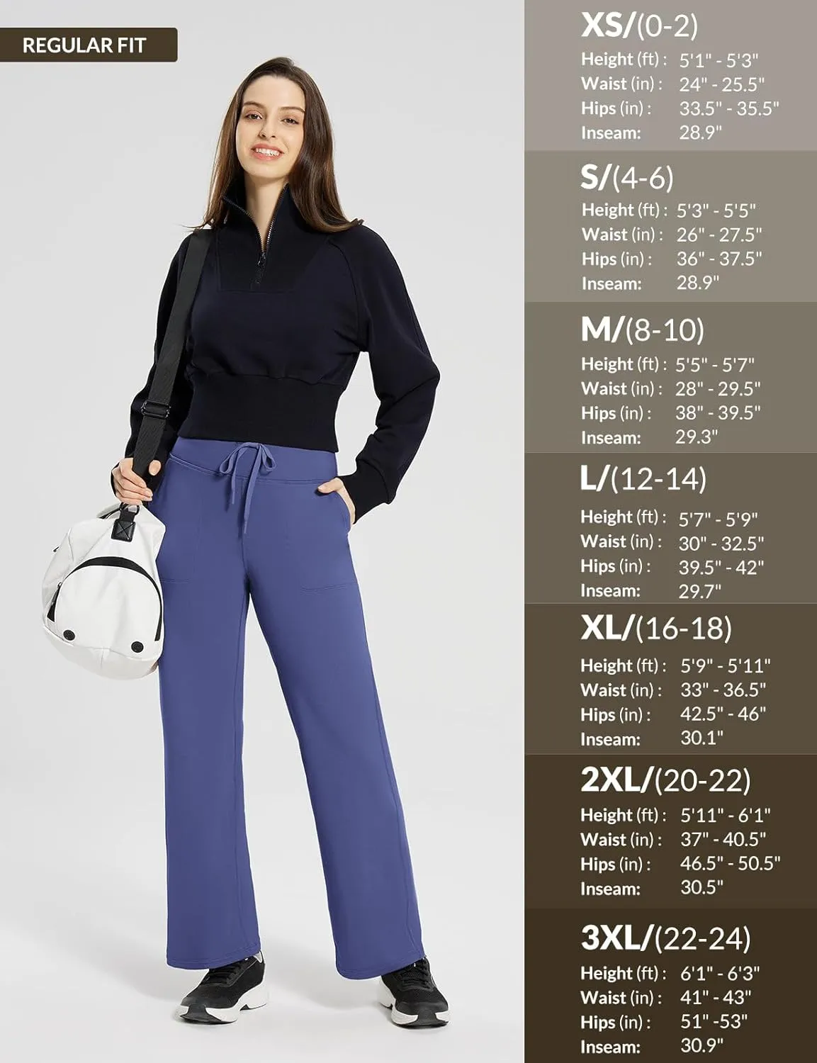 baleaf Womens Winter Pants Fleece Lined Wide Leg Sweatpants with Pockets Warm Yoga Lounge Drawstring
