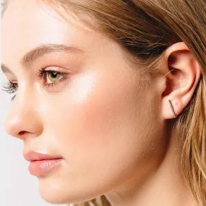 Bar Stud White Gold Dipped Earrings