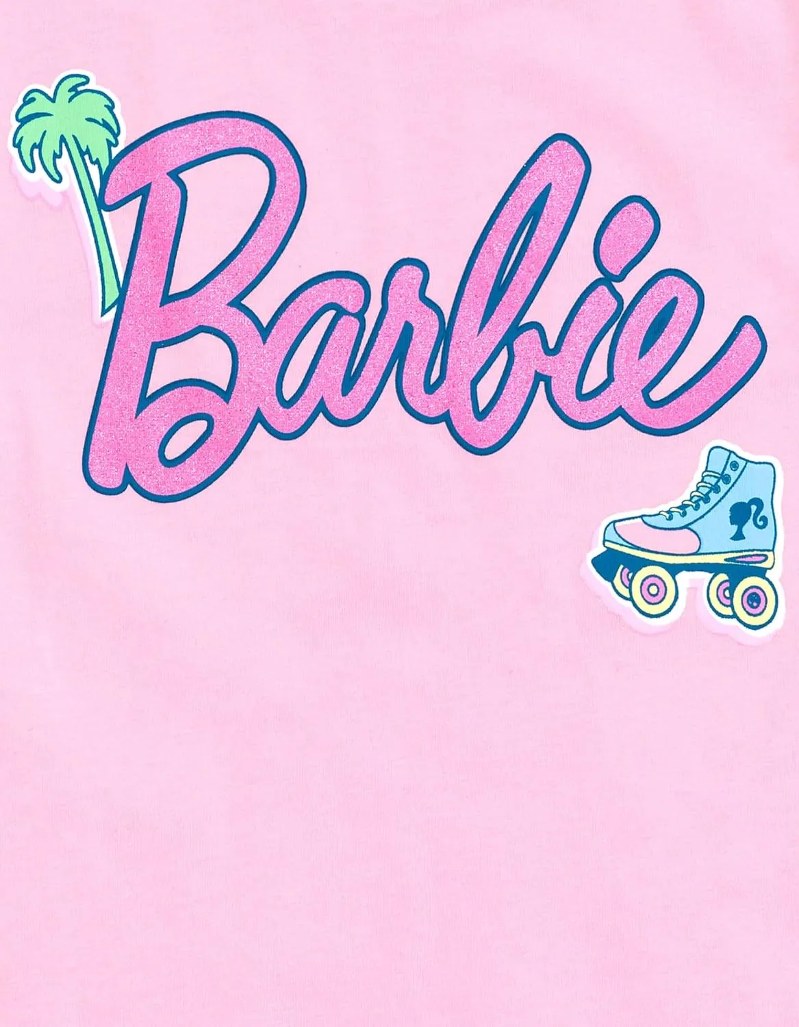 Barbie Girls Peplum T-Shirt and Twill Shorts Outfit Set Toddler to Big Kid Sizes (2T - 14-16)
