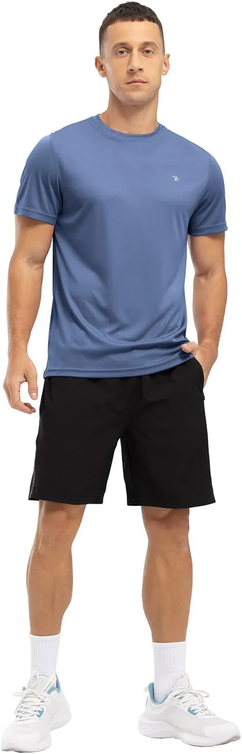 BGOWATU Men's UPF 50  Short Sleeve Swim Shirts Quick Dry Sun Protection Rash Guard Fishing Athletic T-Shirt
