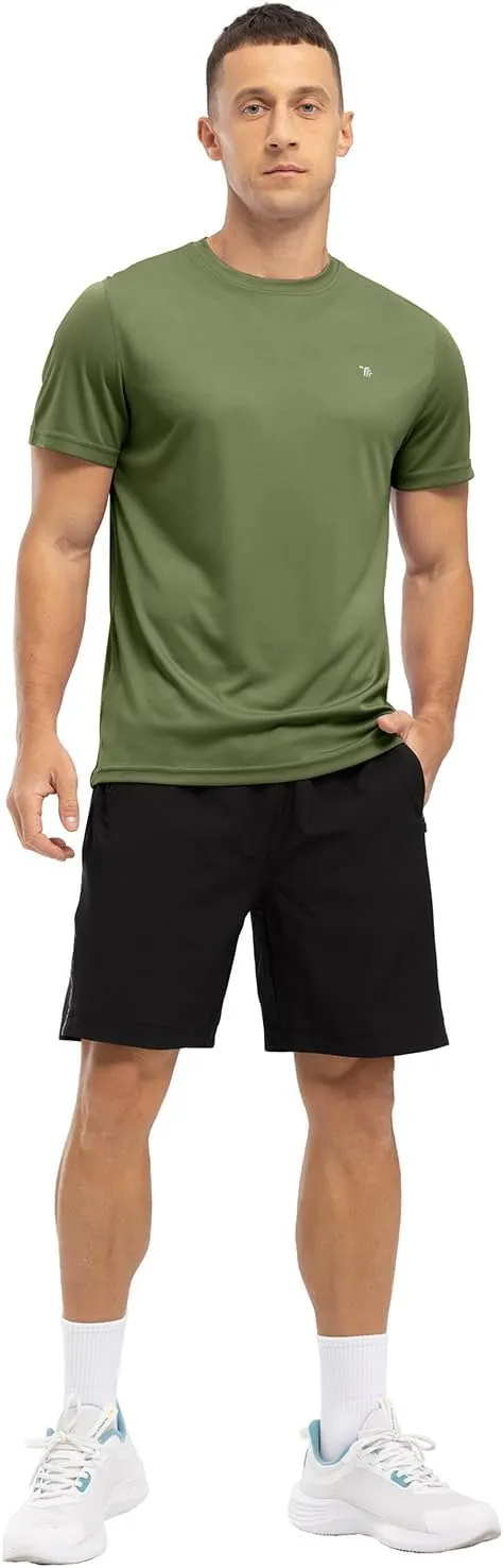 BGOWATU Men's UPF 50  Short Sleeve Swim Shirts Quick Dry Sun Protection Rash Guard Fishing Athletic T-Shirt