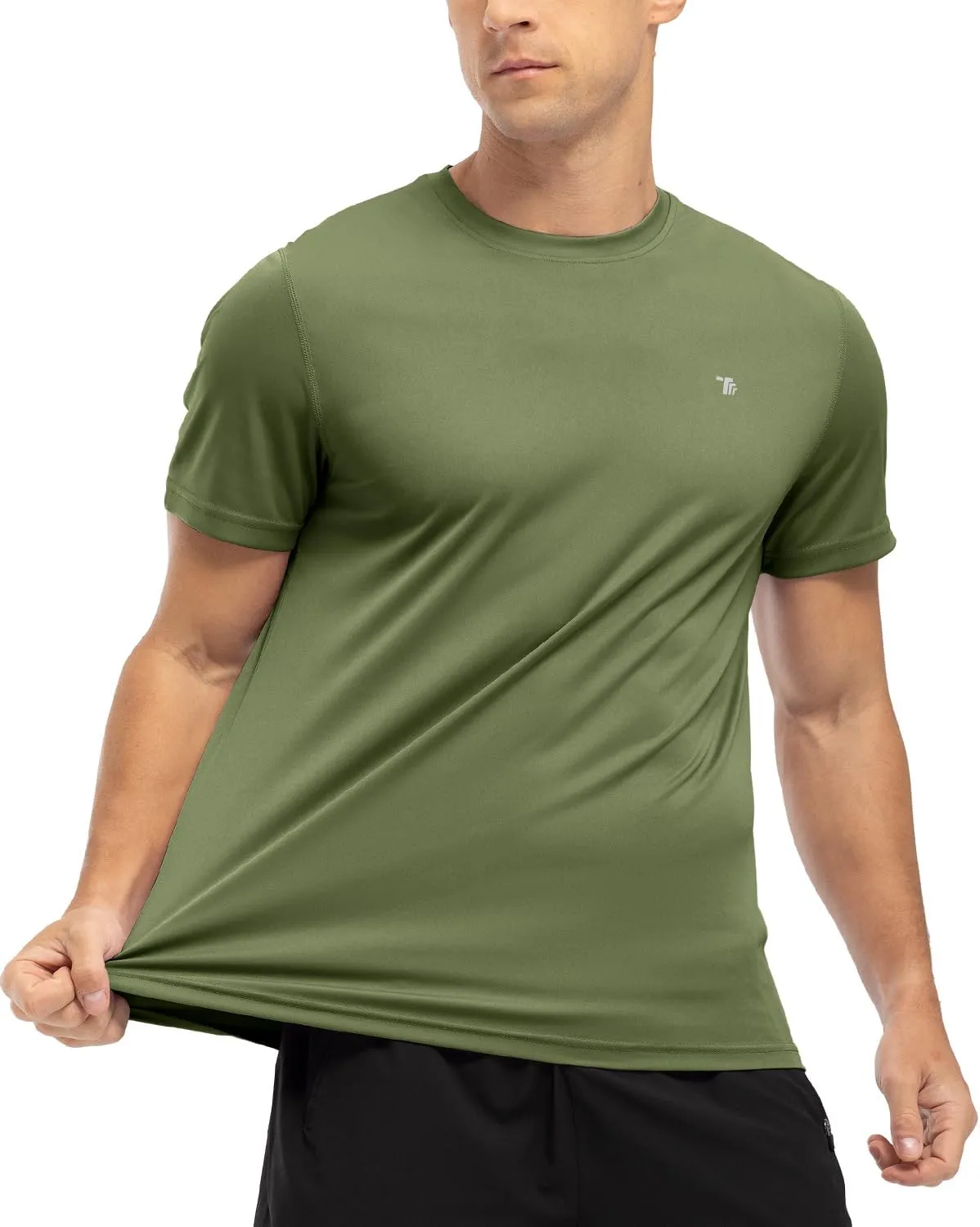 BGOWATU Men's UPF 50  Short Sleeve Swim Shirts Quick Dry Sun Protection Rash Guard Fishing Athletic T-Shirt