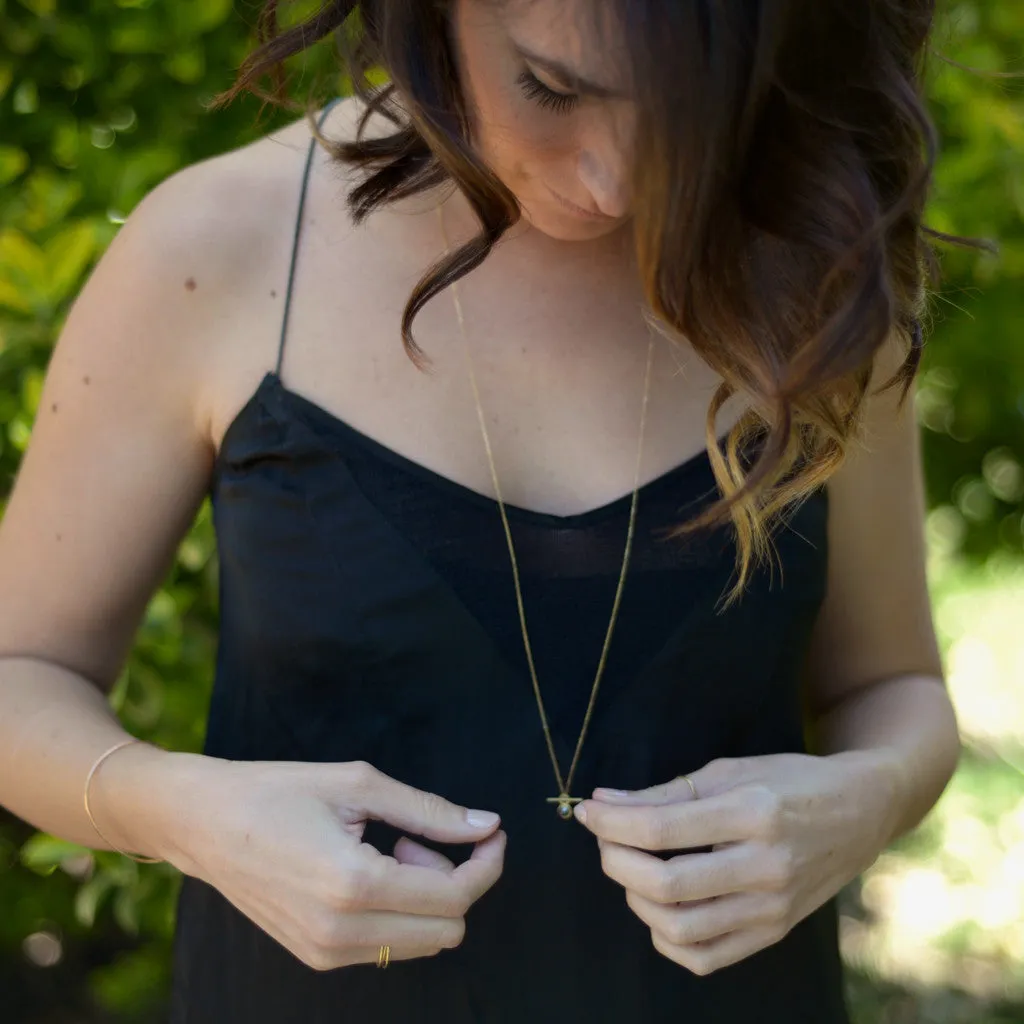 Black raw diamond convertible toggle necklace