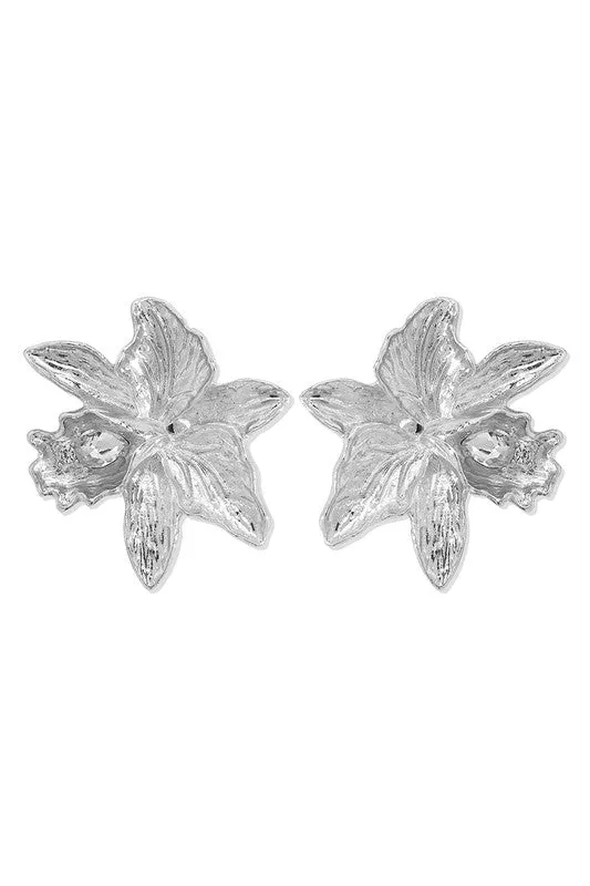 Blooming Style Silver Earrings