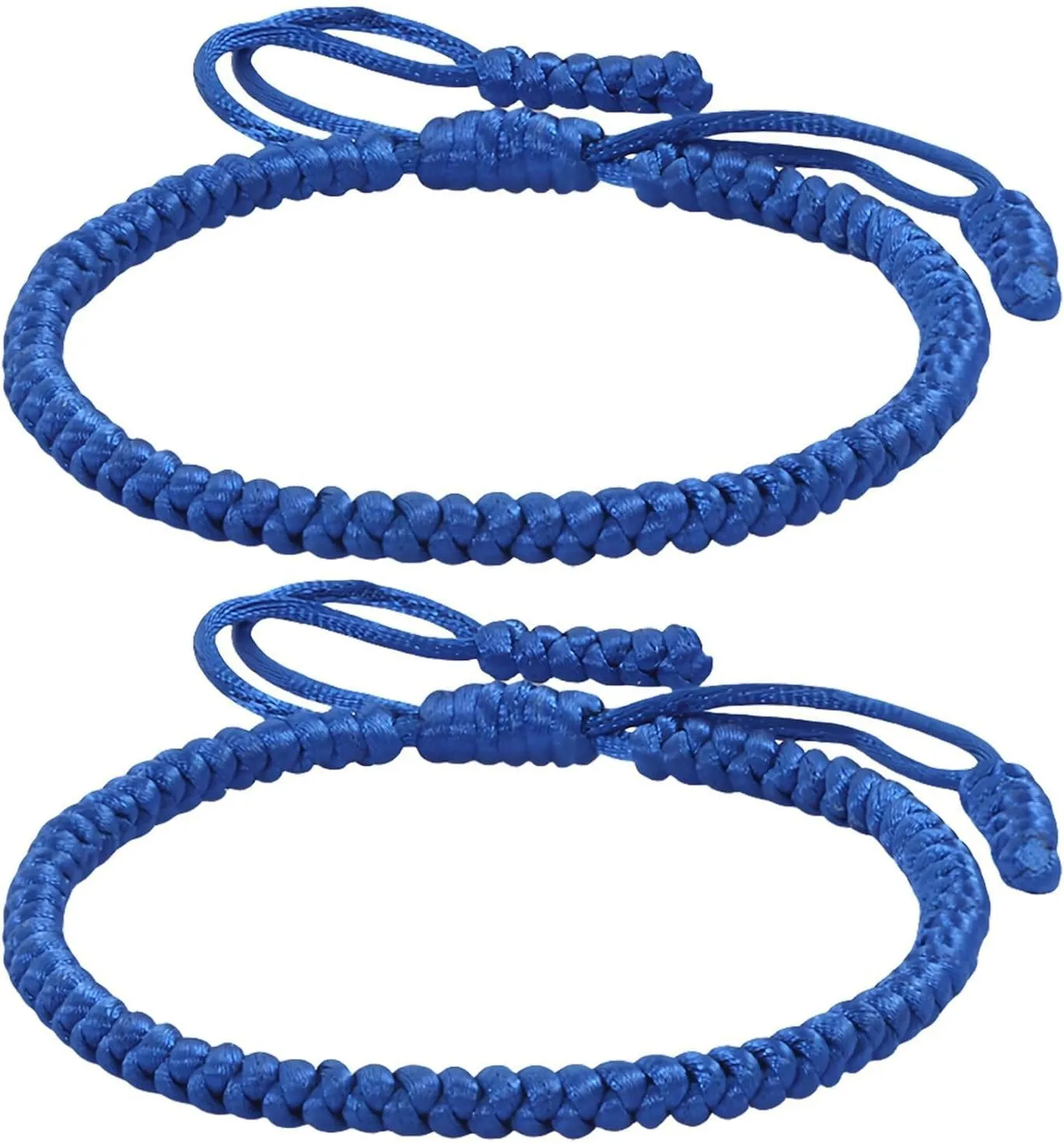 Blue Friendship Bracelets, 2 Pcs Blue Braided Rope Bracelets Blue Adjustable Woven Cord Bracelet Blue Friendship Bracelet Kit Bulk For Women Men Jewelry Gift
