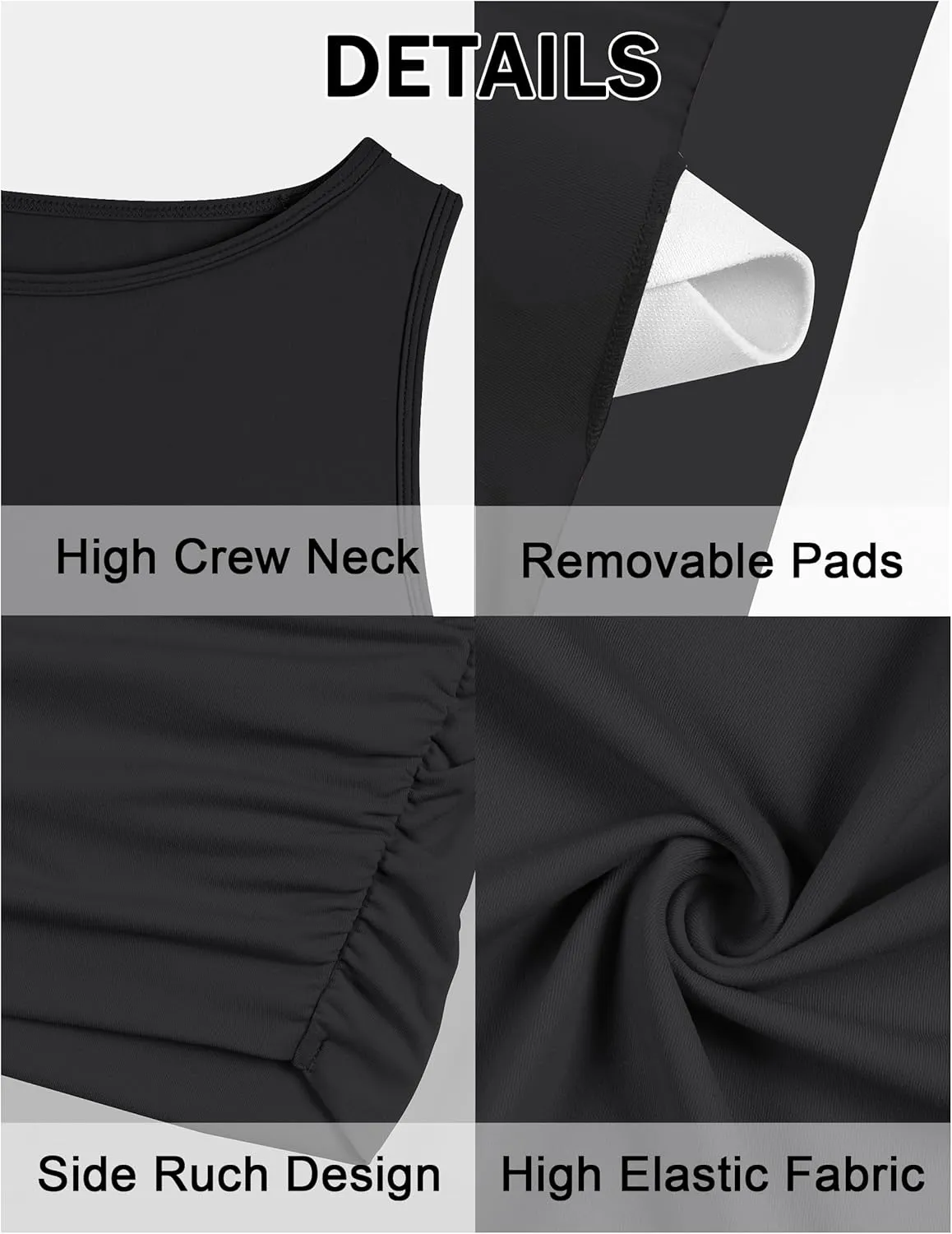 BMJL Women's Sports Bras High Neck Longline Removable Padded Yoga Workout Crop Tank Top with Built in Pads 2025