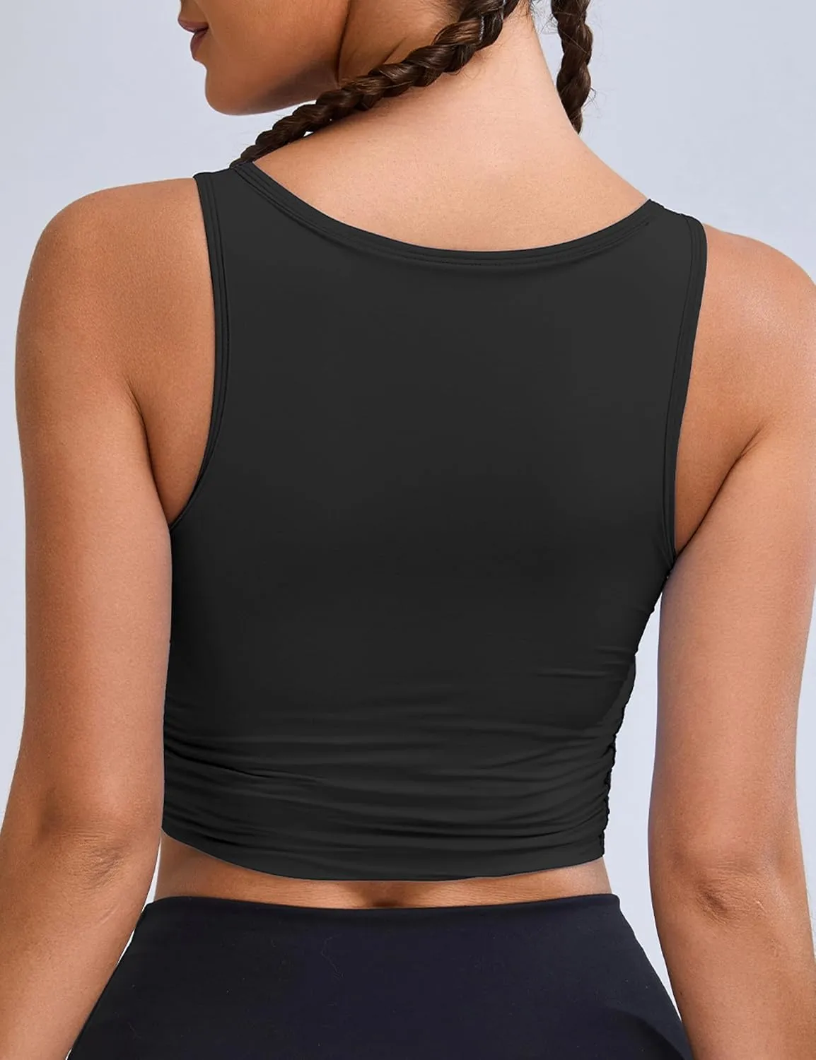 BMJL Women's Sports Bras High Neck Longline Removable Padded Yoga Workout Crop Tank Top with Built in Pads 2025
