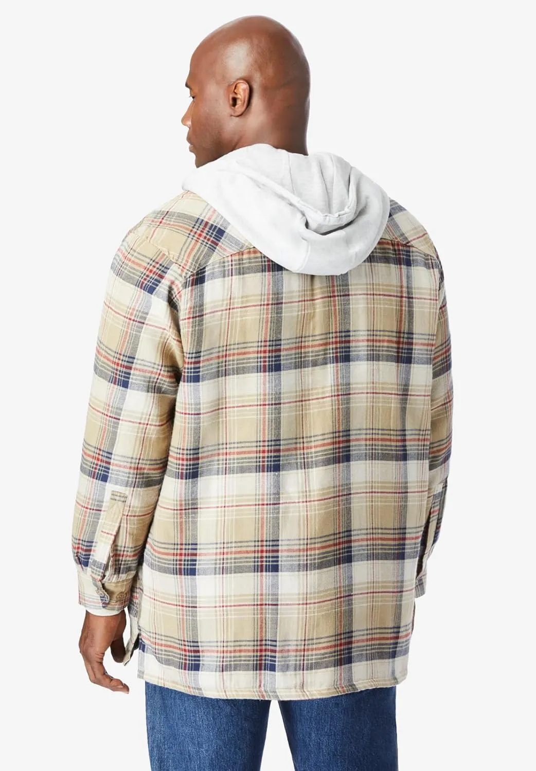 Boulder Creek by KingSize Men's Big & Tall Removable Hooded Shirt Jacket
