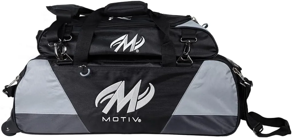 Bowlerstore Products Motiv Ballistix Triple Tote Bowling Bag with Shoe Bag - Covert Black