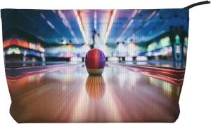 bowling ball Printed corduroy cosmetic bag - travel essential cosmetic storage bag